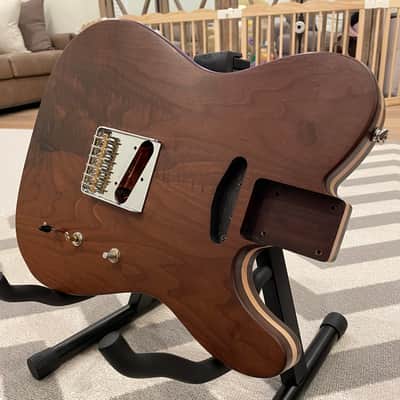 Custom Telecaster Body – Figured Mahogany & Maple Center – Fender/Warmoth Compatible image 1