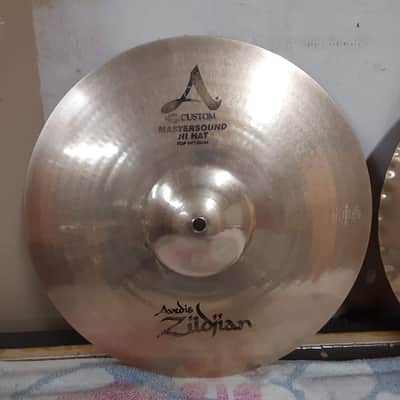 Zildjian 14" A Custom Mastersound Hi-Hat Cymbals (Pair) 1999 - Present - Brilliant image 4