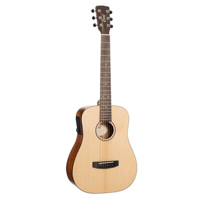 Cort EARTHGO-OP Earth Series Go Hyvibe Solid Sitka Spruce Top Mahognay Neck 6-String Travel Acoustic-Electric Guitar w/Gig Bag image 1