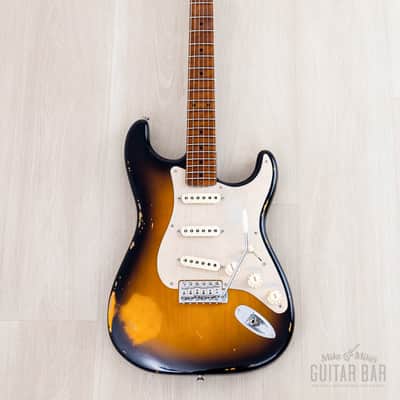 Fender Custom Shop 1956 Stratocaster Roasted Relic Faded Two-Tone Sunburst w/ Gold Guard, Fat '60s Pickups image 2