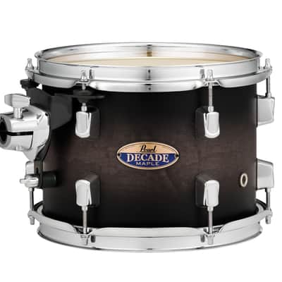 Pearl Decade Maple 10x7" Satin Black Burst Lacquer #262 Rack Tom Tom Drum w/Opti-Loc Mount | WorldShip | NEW | Authorized Dealer image 1