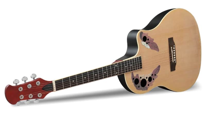 Burlywood Ovation Style Acoustic Guitar With Gigbag image 1