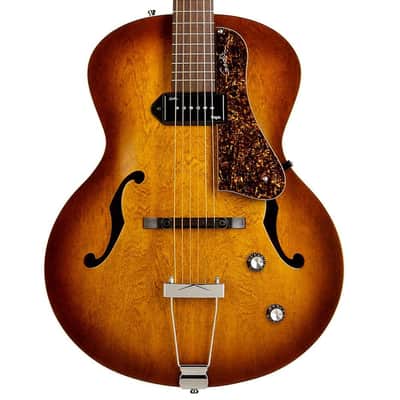 Godin (031986) 5th Avenue Electric Guitar – Cognac Burst, Fender Frontman 10G Amp, ErnieBall Guitar Cable Bundle image 2