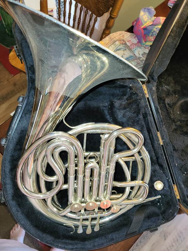 C.G. Conn 8D CONN Professional Model Double French Horn with Fixed Bell 2010s - Nickel-Silver image 1