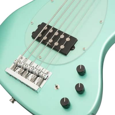 Sadowsky MetroExpress 21-Fret Vintage M Bass Morado Fingerboard 5-String - Solid Sage Green Metallic High Polish image 6
