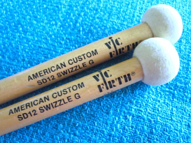Vic Firth American Custom SD12 Swizzle G Combo Sticks Mallets - Vintage image 1
