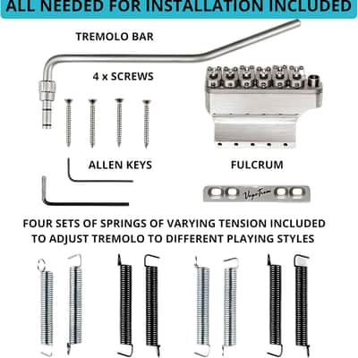 Made in Spain! Vega Trem VT1 Standard 6-Screw Satin Stratocaster Guitar Tremolo Bridge No Mods Easy Installation - Satin image 4