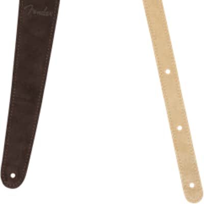 Fender Logo 2" Suede Strap, Brown/Tan, Reversible Guitar Strap #0990691021 image 6
