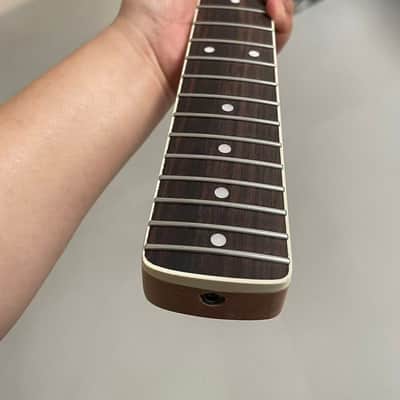 Round stainless steel 21 frets Maple guitar neck 25.5inch hole 8mm jazzmaster neck Rosewood fingerboard white binding Round End stainless steel 21frets image 7