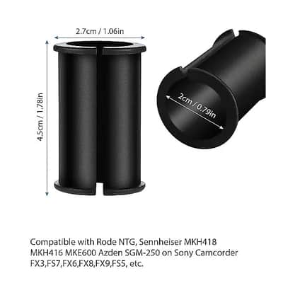 6 Pcs Microphone Shock Mount Rubber Spacer Tube Microphone Sleeve Washer Compatible With Sony Camcorder Rode Ntg, Sennheiser Mkh Shotgun Mic Fx3,Fs7,Fx6,Fx8,Fx9,Nx80,Fs5 image 2