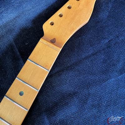 Guitar Mill T-Style Replacement Neck / 1 pc. Maple / Abalone Top Dots / Classic C / V.T. Satin / Closet Clean (#GIN-3896) image 2