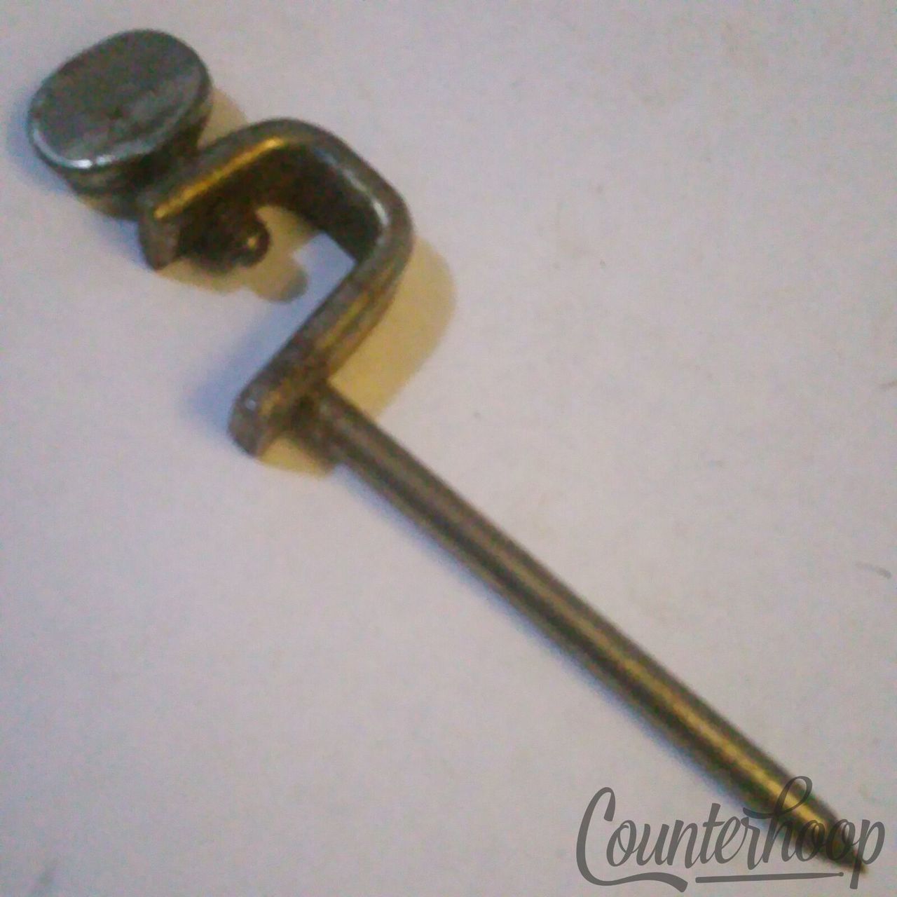 Leedy Bass Drum Clamp-On Spur Mount Fixed Spike/Leg Nickel Vintage 10s-20s 2 7/8 — main photograph