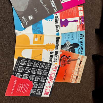 Used Vintage Retro Old Set of 8 different music books Spanish/Folk Guitar Song & Method image 1