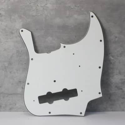 Vintage Jazz Bass Pickguard For USA Fender - White Wide Bevel 3 Ply image 1