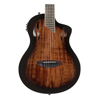 Ortega Guitars RTPDLX-ACA TourPlayer Series Thinline A/E Nylon - Burst Open Box image 1