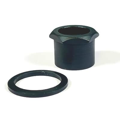 Hipshot Black Bass Tuner Adapter Bushing - 1/2" LIC USA to 23/32" (18mm )  0206708NUT-B