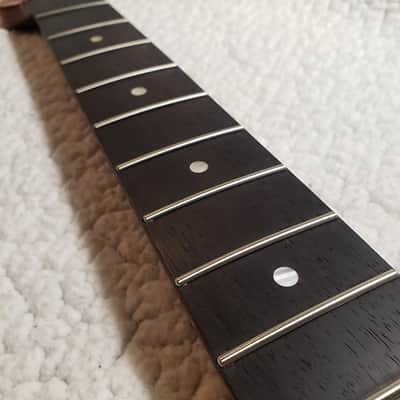 Spectacular USA made,Roasted flame maple neck,Rosewood FB. Killer flame maple head stock.  No fret tangs. Rounded edges. Made for a Tele body #MRT-40P-" You never felt frets like this. image 10