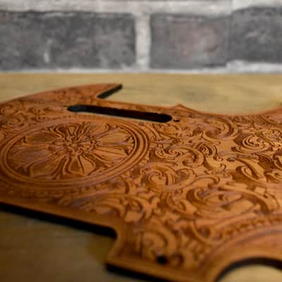 Handcrafted Cherrywood Pickguard for Fender Telecaster – Laser-Engraved Unique Design image 3