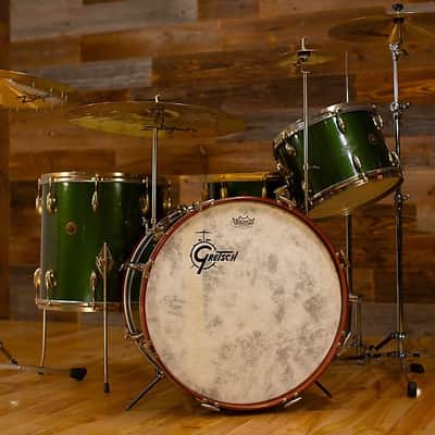 Gretsch 1958 Birdland 4 Piece Rare And Collectable Drum Kit, Cadillac Green With Gold Hardware image 10