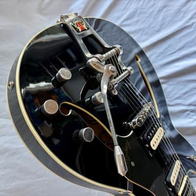 Hagstrom TREVIDLX-BLK Tremar Viking Deluxe Semi-Hollow with Tremolo 2010s - Gloss Black image 12