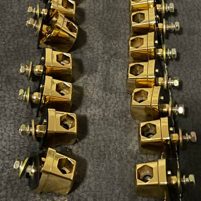 Yamaha Maple custom gold lugs lot of 16 pin down gold lugs image 9