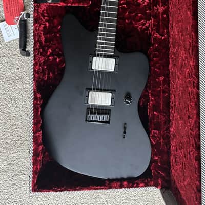 Fender Jim Root Jazzmaster Electric Guitar, Flat Black, Hard Shell Case image 2