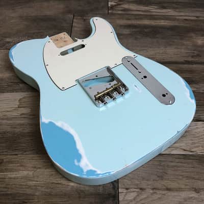 Made to Order - FRANCHIN Mars guitar body Relic Aged 100% Nitro Lacquer COLOR OVER COLOR (Butterscotch/ Sunburst/ Black/ White/ Blue/ Green/ Yellow/ Red/ Pink/ Burgundy/ Purple/ Gold/ Silver, etc.) Basswood Poplar Telecaster-Tele-T-Style Made in Italy image 22
