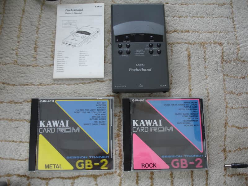 Kawai Pocketband with two unused GB-2 cards (rock and metal) 1995 Gray image 1