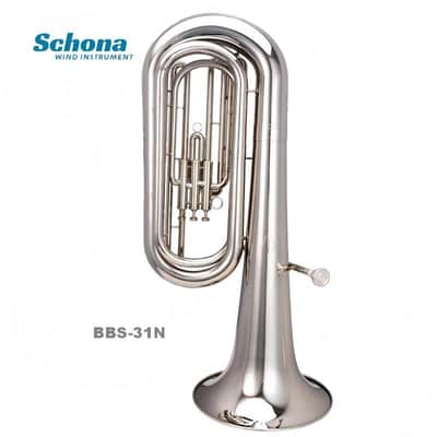 SCHONA BBS-31G/31N - Tuba in Bb with Three Vertical Keys Lacquer Gold/nickel - Plated Finish image 2