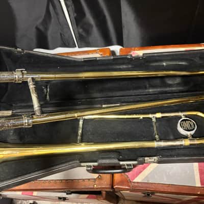 King 606 Student Model Tenor Trombone 2010s - Clear-Lacquered Brass image 9