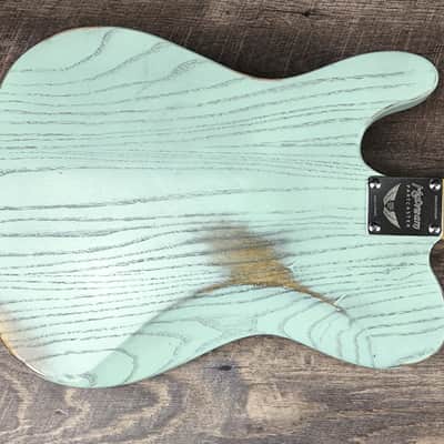 MyDream Partcaster Custom Built - Old Ash Surf Green Lollar Gold Foil image 9
