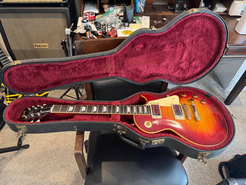 Gibson 59 reissue pre-historic 1985 - Flame Top Cherry Sunburst image 1