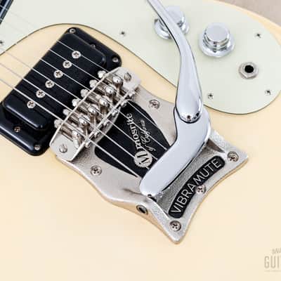 1990s Mosrite Ventures Model 3/4 Size Custom, White w/ Vibramute, Japan Kurokumo image 8