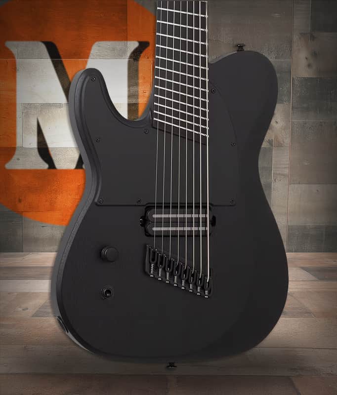 Schecter PT-8 MS Black Ops LH - Satin Black Open Pore (625) image 1