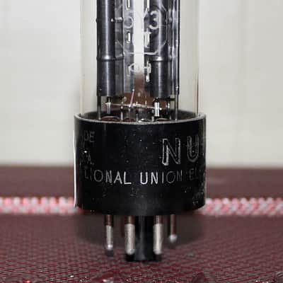 NATIONAL UNION 5Y3GT VT-197 BLACK RIB PLATE BOTTOM D GETTER TEST NOS VINTAGE 1953 image 2