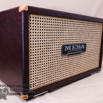 Mesa Boogie 2X12 Recto Horizontal Closed Back Cabinet - Wine Taurus, Wicker Grille image 1