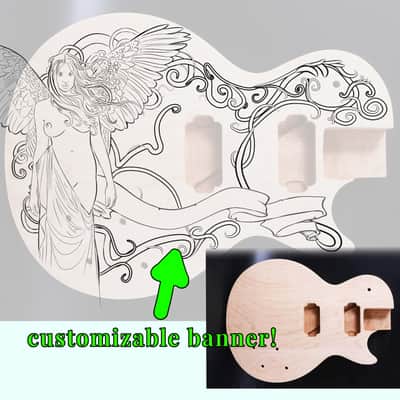 LP type single cut, bolt-on-neck pocket, carved light maple body - Custom Guitar Body, hand carved decoration, Dreamopedia. image 1