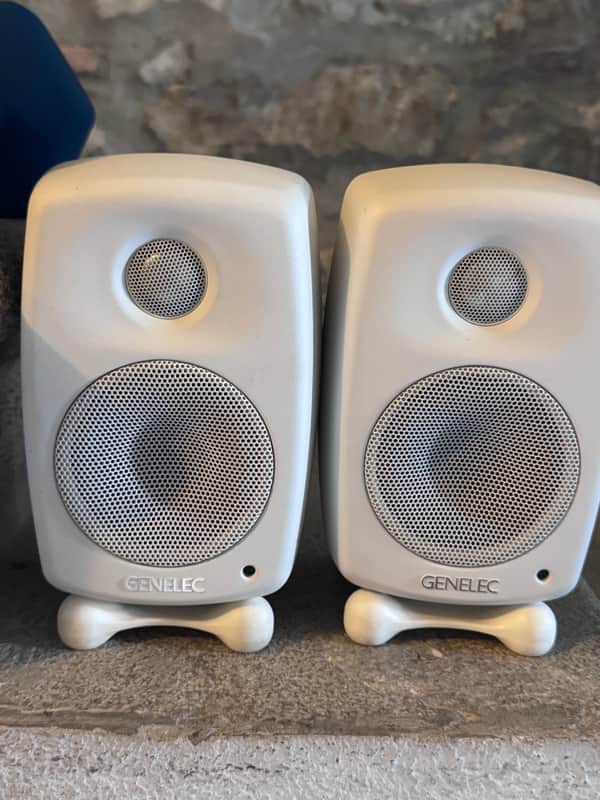Genelec 8010A 3" Powered Nearfield Studio Monitor White (PAIR) image 1