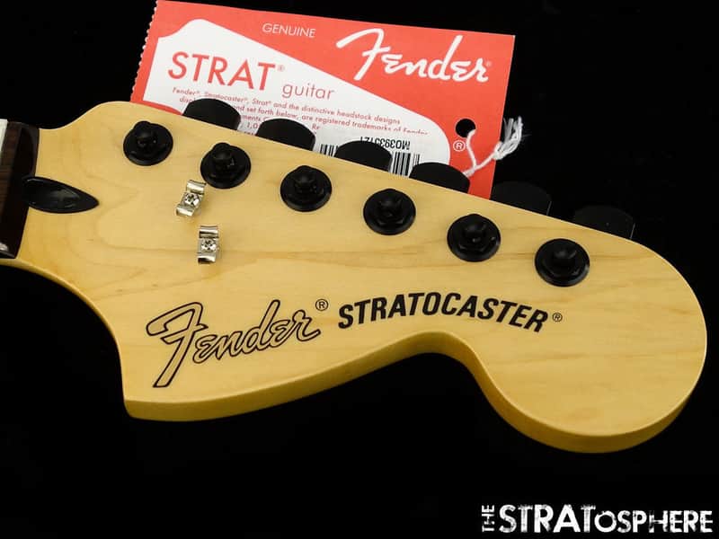 Fender Deluxe Roadhouse Strat NECK + BLACK LOCKING TUNERS Stratocaster Rosewood image 1