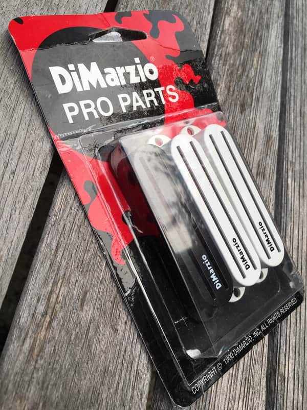 DiMarzio Fast Track Rail Pickup Covers White / Black image 1