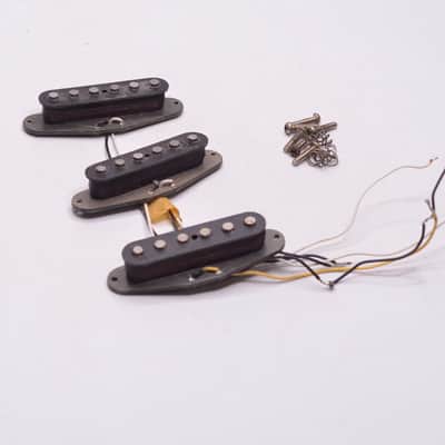 1979-1980 Vintage Set of Fender Stratocaster Pickups Gray Bottom Flat-Pole 100% Original 1970's with Springs and Screws image 5