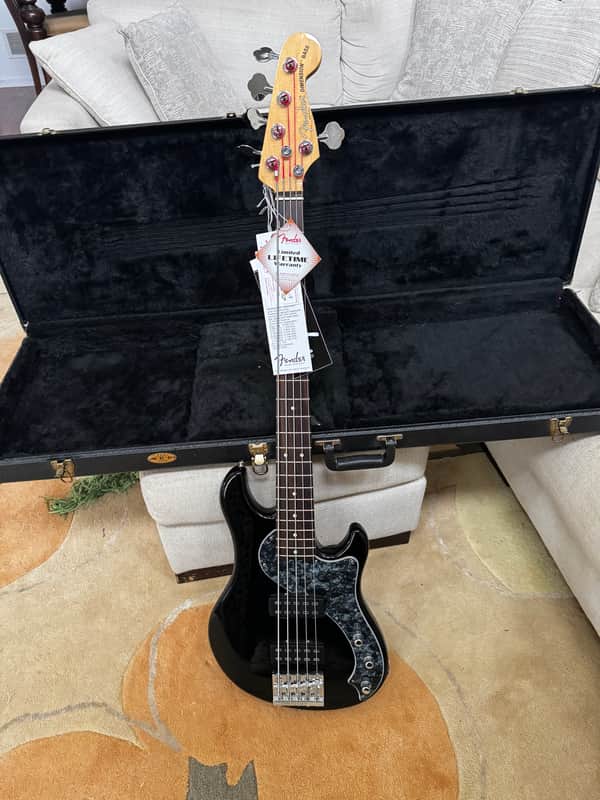 Fender American Standard Dimension Bass V HH with Rosewood Fretboard 2015 - 2016 - Black image 1