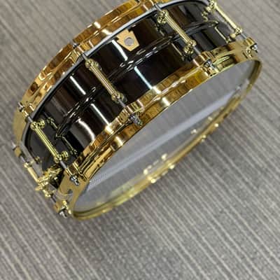 LUDWIG LB416BT-B 14X5 BLACK BEAUTY SNARE DRUM BRASS TRIM B STOCK image 8