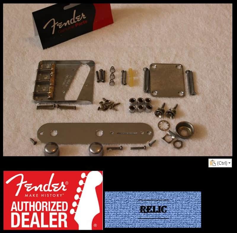 Fender Telecaster Aged Relic Chrome Body Compensated Hardware Set - USA - Tele image 1