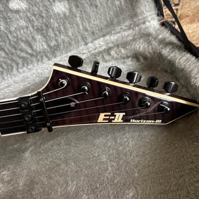 2014 ESP E-II Horizon-III FR EMG STBLKSB - LIKE NEW - EMG’s Floyd Rose Flame Top Neck-Thru VIDEO! image 5