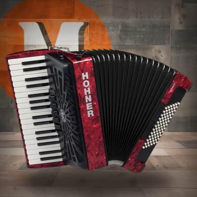 Hohner Bravo III 72 Pearl Red Accordion (BR72RED) image 1