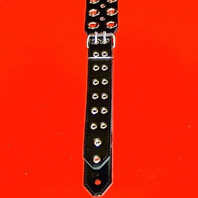 Al Bane For Leather - Tormentor 3"  Premium Leather Black Leather Guitar Strap image 7