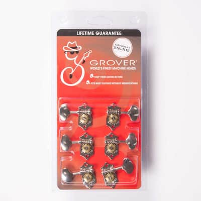 Grover V97-18NA Sta-Tite 18:1 3x3 Guitar Tuners, Nickel, Vertical image 1