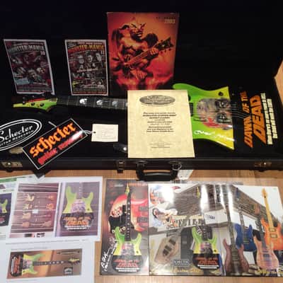 Custom Schecter 2002 NAMM Convention Horror Masterworks Display Catalog Guitar SIGNED Dawn Of The Dead George Romero Horror Halloween image 2