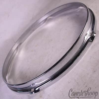 Slingerland 12"Tom Drum Batter/Resonant Rim/Hoop 6Lug Stick-Saver Chrome Vintage image 2